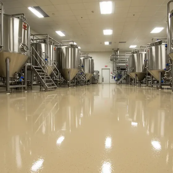 Sanitary urethane-cement commercial kitchen and food plant floor in Atlanta