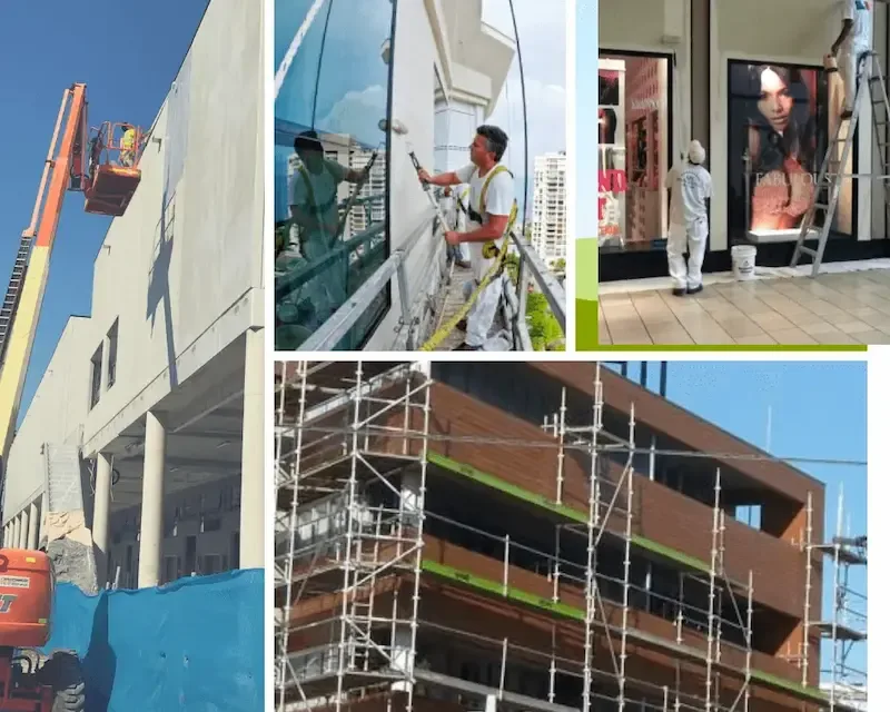 Commercial and industrial painting crew coating an Atlanta facility