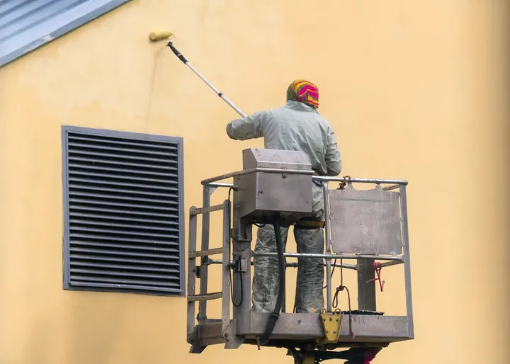 Exterior building envelope coating on an Atlanta commercial facade